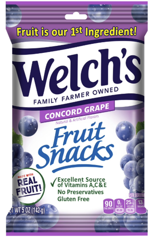 Welch'S Concord Grape Fruit Snack 5Oz 12Pk