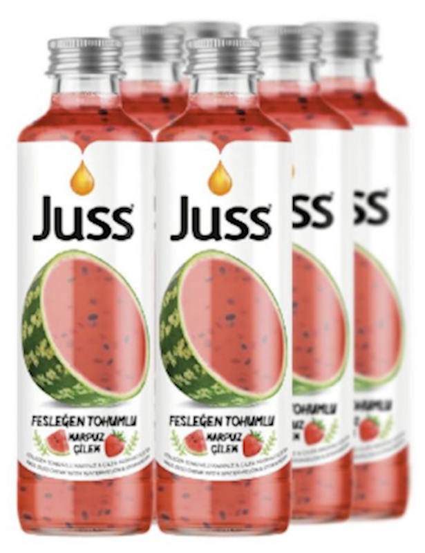 Juss Basil Seed Drink Watermelon&Strawberry 8.45Oz 24Pk