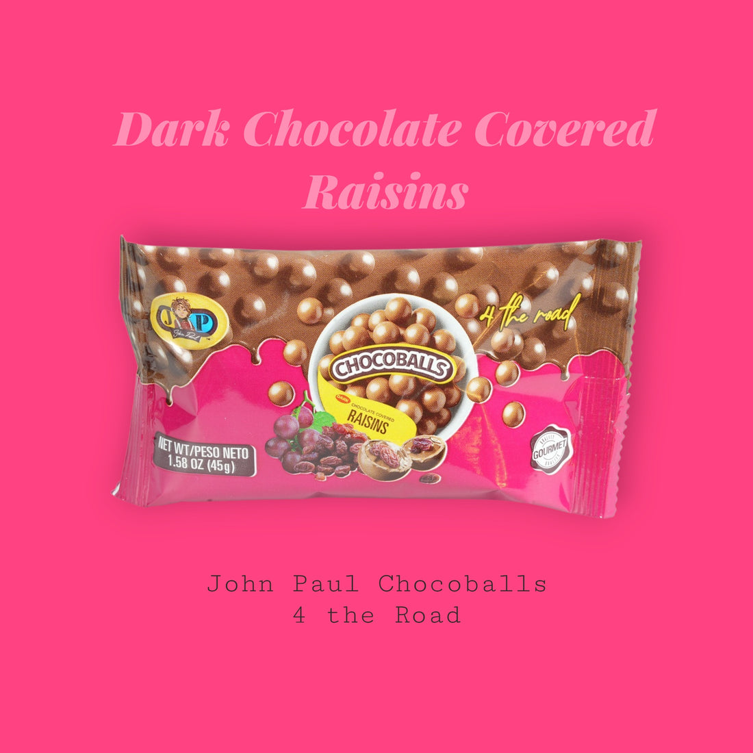 Jp Chocolateballs Dark Cvrd Raisin 45G-24Pk