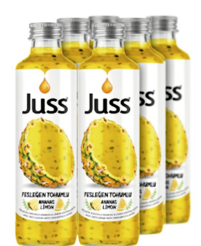 Juss Basil Seed Drink  Pineapple&Lemon 8.45Oz 24Pk