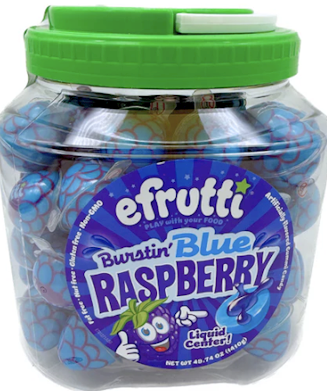 Efrutti Burstin Blue Raspberry Jar 75Ct