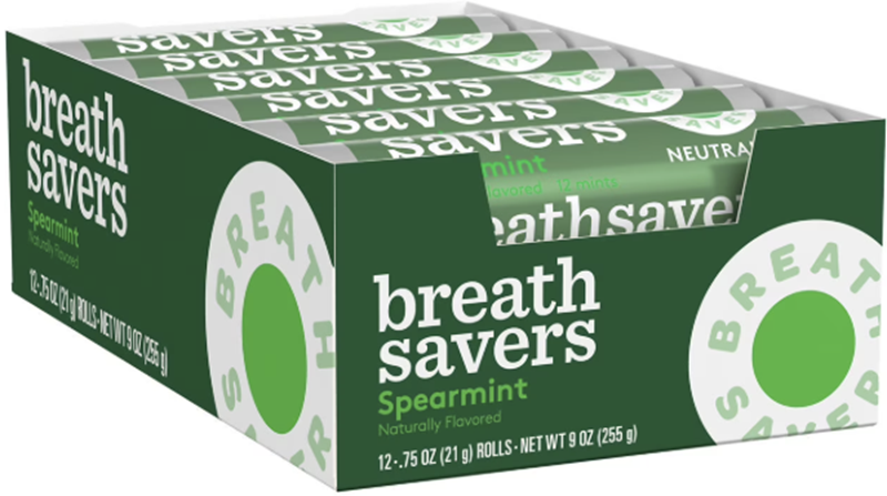 Breath Savers Spearmint Sf Mints Rolls 0.75Oz 24Ct