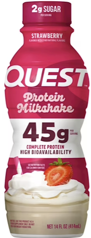 Quest Rtd Protein Milkshake 45G Strawberry 12Ct