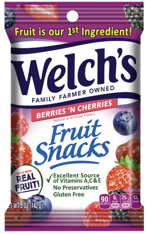 Welch'S Berries & Cherries Fruit Snack 5Oz 12Pk