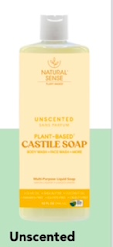 Natural Sense Castile Soap Unscented 32Oz 6Pk