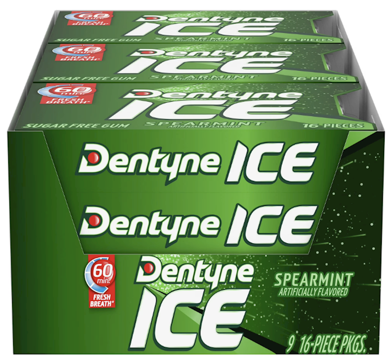 Dentyne Ice Spearmint Pk 9-16Ct