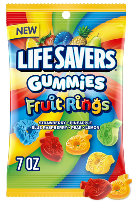 Lifesaver Gummi Fruit Ring Peg 7Oz 12Ct