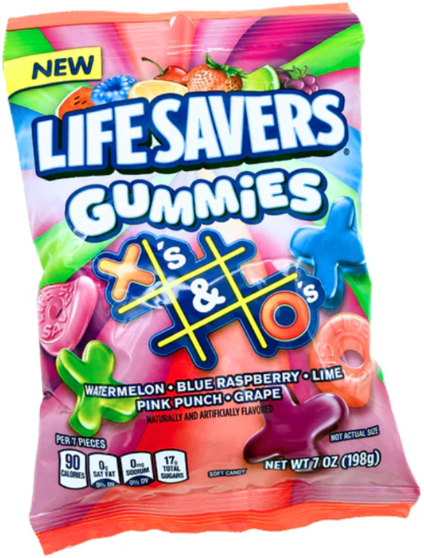 Lifesaver Gummi X'S & O'S Peg 7Oz 12Ct