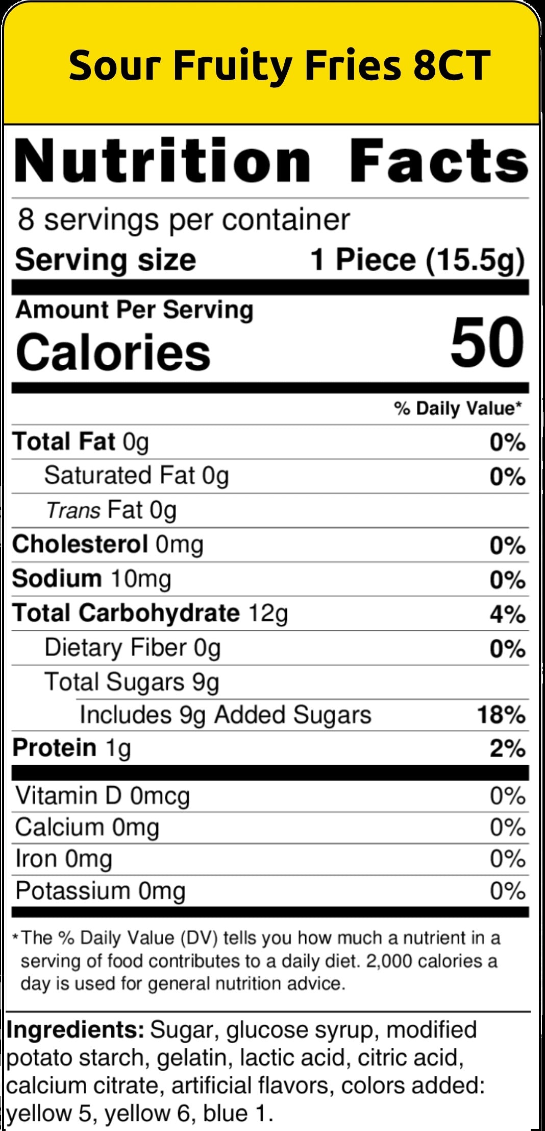 Efrutti Sour Fruity Fries 48Pk