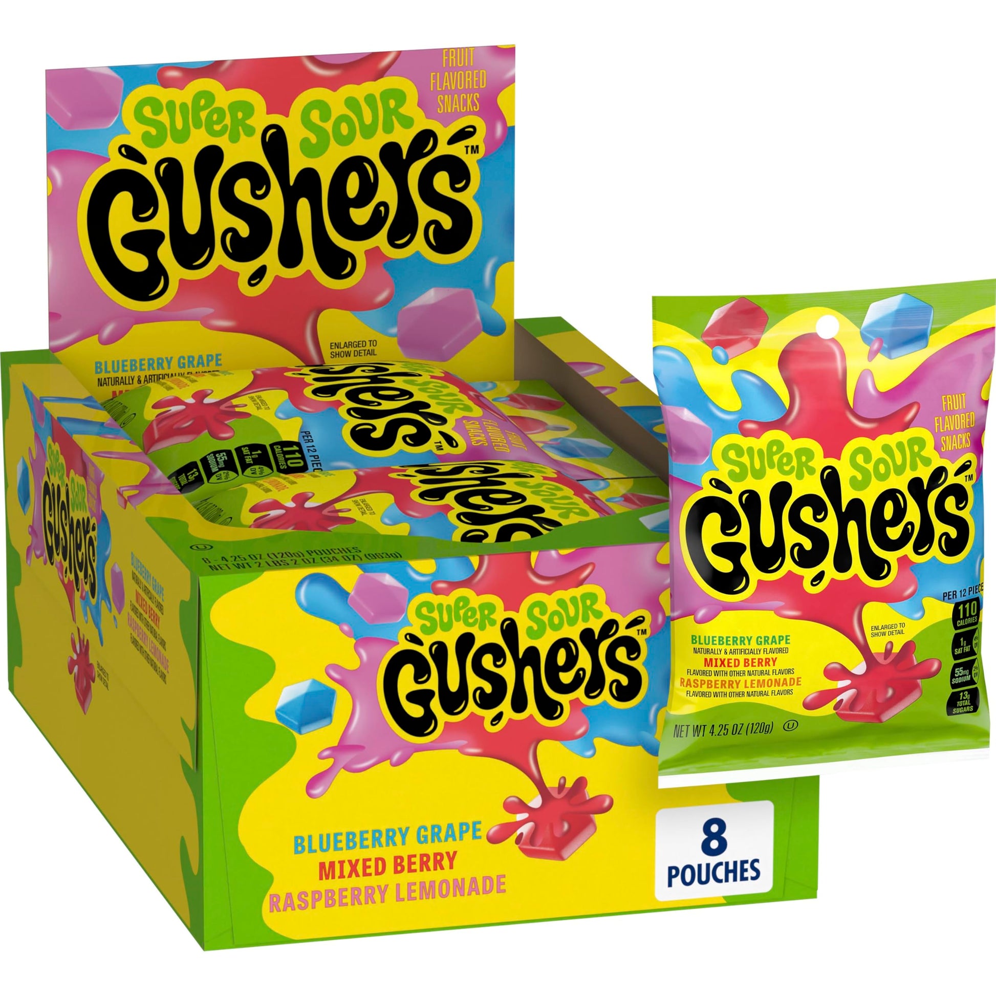 Gushers Super Sour Berry 8Pk 4/25Oz