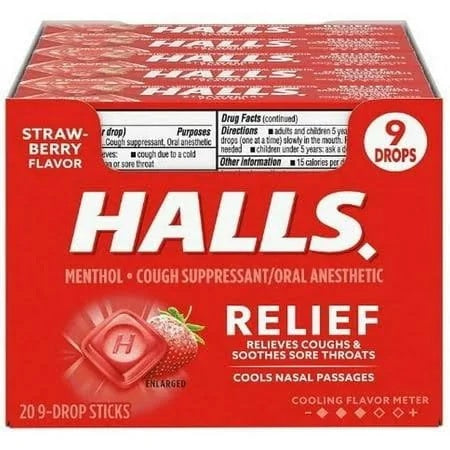 Halls Strawberry Flavor 20Ct