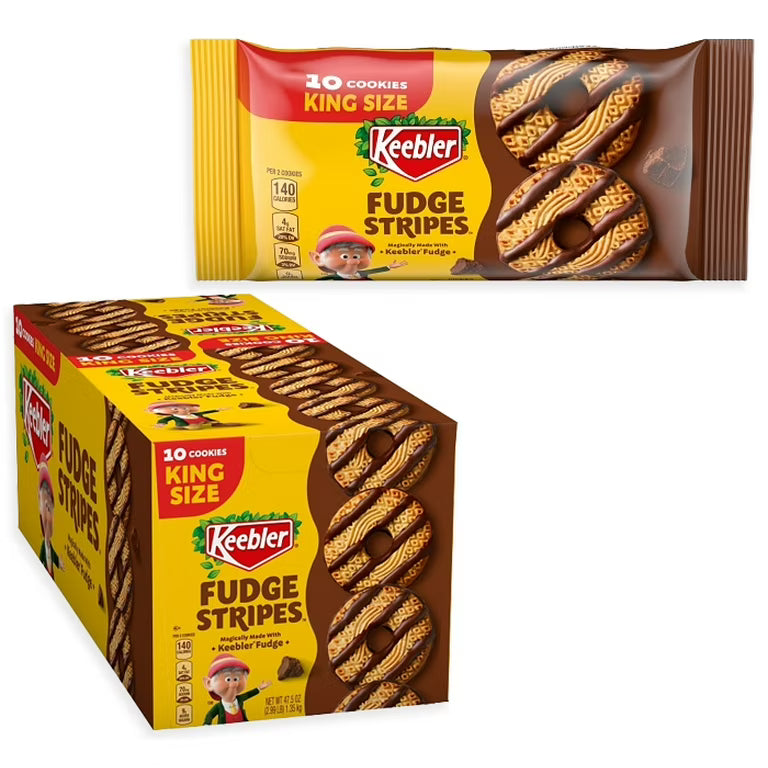 Keebler Fudge Stripes King Size 4.75Oz 10Ct