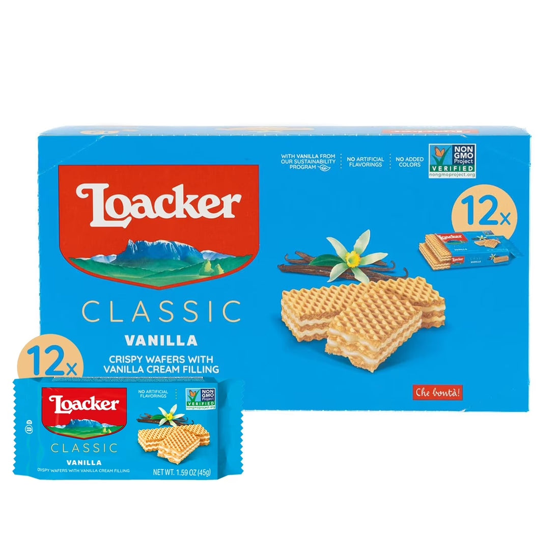 Loacker Wafer Vanilla 1.59Oz 12Pk