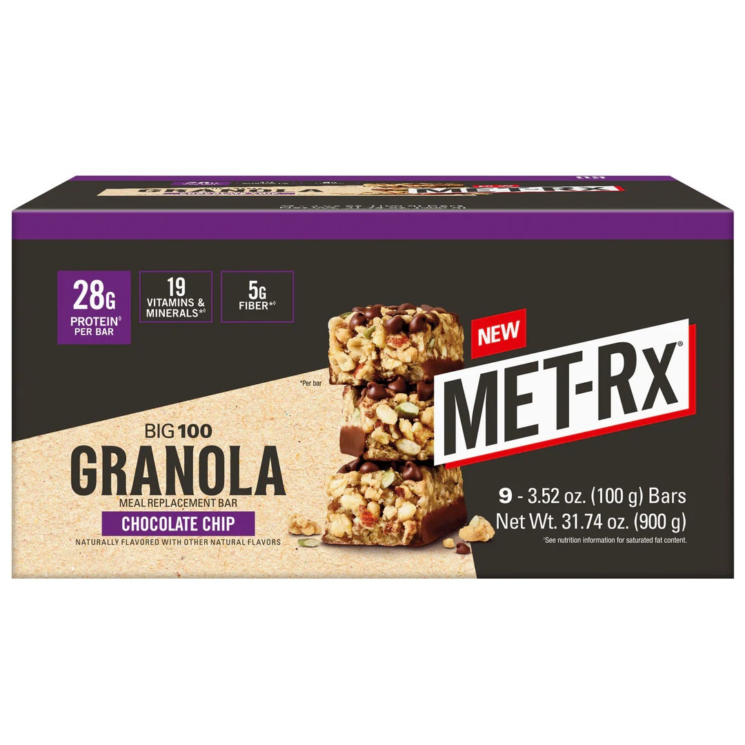 Met-Rx Bar Granola Chocolate Chip 9Pk