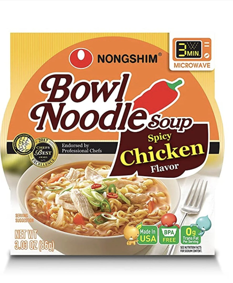 Nongshim Bowl Noodle Chicken 12Pk