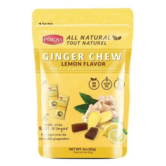 Pocas Ginger Chew 3Oz/24Pk Peanut