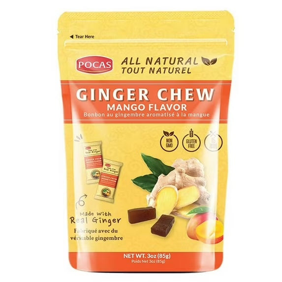 Pocas Ginger Chew 3Oz/24Pk Mango